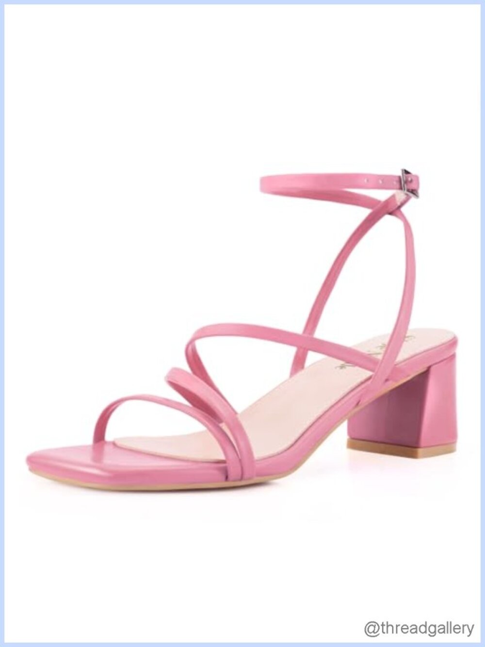 Strappy Block Heel Sandals Ankle Strap Low Heel Dressy Comfortable